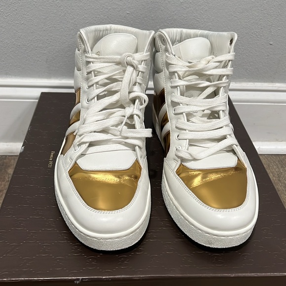 Gucci Men Sneakers (368494A3820) White/Gold - Picture 3 of 12